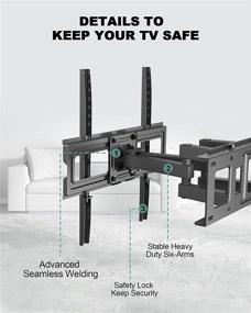 img 2 attached to 📺 ERGO TAB Full Motion TV Wall Mount Bracket for 26-55 Inch LED LCD OLED Flat and Curved TVs - Dual Articulating Swivel Arms, Extension, Tilt, and Rotation - Max VESA 400x400mm - Holds up to 99 lbs