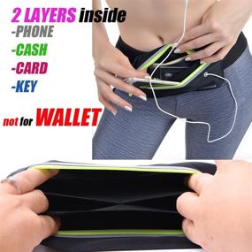 img 1 attached to 🏃 USHAKE Slim Running Belt: Bounce Free Waist Pouch for iPhone and Samsung – Perfect for Fitness, Gym, Marathon, and Cycling