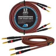 🔊 аудиовзрыв hq-spk-ap2hd-12awg - 12 футов - 2 ядра (99,99% ofc) ультра-гибкий аудиофильский кабель для колонок с позолоченными банановыми разъемами eminence - 12-ти калиберный. логотип