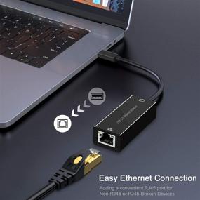 img 2 attached to 🔌 Адаптер Ethernet Rybozen USB 2.0 для Windows, MacBook, Surface - Быстрая проводная сеть LAN RJ45 адаптер, 10/100 Мбит/с, совместимый с Mac OS, Chromebook, Linux