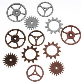 img 1 attached to Tim Holtz Idea-ology Metal Sprocket Gears - Pack of 12, Assorted Sizes, Antique Finishes | TH92691