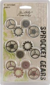 img 2 attached to Tim Holtz Idea-ology Metal Sprocket Gears - Pack of 12, Assorted Sizes, Antique Finishes | TH92691