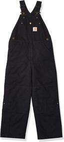 img 4 attached to 👖 Carhartt Black Quilt Lined Overall: Stylish and Functional Boys' Clothing