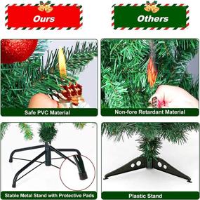 img 2 attached to 🎄 6FT Green Artificial Christmas Tree with 1000 Tips - Vantiorango Xmas Tree with Metal Stand