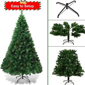 img 3 attached to 🎄 6FT Green Artificial Christmas Tree with 1000 Tips - Vantiorango Xmas Tree with Metal Stand