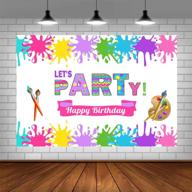 🎨 art party theme birthday backdrop: paint background, messy art graffiti wall, brush event decorations, girl baby shower, newborn baby banner, photo studio props - 5x3ft logo