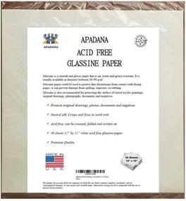 img 2 attached to 🖼️ Apadana Acid Free Glassine Paper: 50 Sheets, 12 x 12 Inches - High Quality Preservation for Your Artworks!