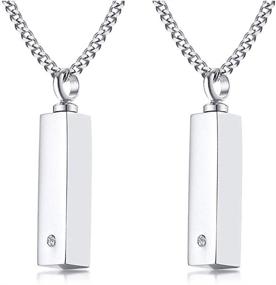 img 4 attached to 📿 VNOX Personalized Rectangle Cremation Jewelry for Girls - Customizable, Non-Engraved Pack