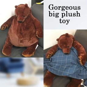 img 1 attached to 🐻 Giant Plush Bear Toy Pillow Soft Stuffed Animal Doll Home Decor Birthday Gift (100CM/39.4IN)