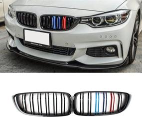 img 1 attached to 🚗 F32 Grille: Premium ABS Front Replacement Kidney Grill for BMW 4 Series F32 F33 F36 F80 F82 Gloss M Color – Enhanced Style & Performance
