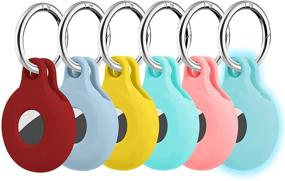 img 4 attached to 🔒 VATI 6 Pack AirTag Cases 2021 - Silicone Tracker Holders with Keychain for Apple AirTag - Protective Covers in Glow Blue, Red, Lilac, Yellow, Marine Green, and Pink