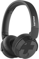 🎧 philips bass+ bh305: wireless bluetooth active noise-cancelling headphones with 18 hours playtime - black (taph305bk) logo