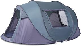 img 4 attached to 🏕️ Lovinouse 2021 Upgraded Pop up Camping Tent: Waterproof, Lightweight Dome Tent for 4-6 People, Ideal for Hiking and Beach Activities with Doors and Windows