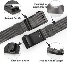 img 3 attached to Ratchet Holes Nylon Adjustable Casual Men's Accessories in Belts