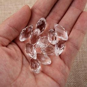 img 2 attached to 💎 Bingcute Teardrop Chandelier Crystal Pendants Glass Beads Pack - 50 Count