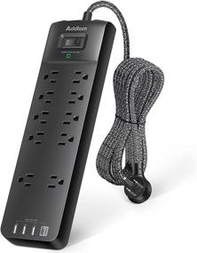 img 4 attached to High-Capacity Power Strip with Surge Protection – 10 💡 Outlets, USB C, Wall Mountable – Home, Office, Dorm Essential