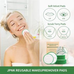 img 3 attached to 🌿 JPNK 20PCS Reusable Organic Bamboo Cotton Makeup Remover Pads with Laundry Bag, Suitable for All Skin Types - Eco-Friendly, Washable Cotton Rounds for Toner, Including Makeup Headband