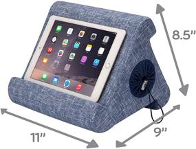 img 2 attached to 🔵 Синяя подставка для iPad планшета с встроенным отделением для хранения и многоугольным видом. Идеально подходит для дома, работы и путешествий. Держите ваши личные вещи в порядке с нашим держателем для iPad и планшетов.