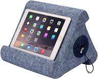 🔵 blue flippy ipad tablet stand with built-in storage cubby and multi-angle viewing. ideal for home, work & travel. keep your personal items organized with our ipad and tablet holder. logo