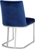 🪑 meridian furniture heidi collection: 2 modern navy velvet dining chairs with chrome frame logo