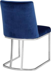 img 2 attached to 🪑 Коллекция мебели Meridian Furniture Heidi: 2 современных стула для обеденного стола из бархата темно-синего цвета с хромированным каркасом
