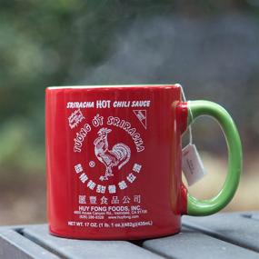 img 1 attached to 🌶️ Premium 19 oz Ceramic Mug with Large Sriracha Hot Sauce Print in Red and Green