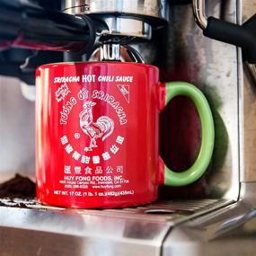 img 3 attached to 🌶️ Premium 19 oz Ceramic Mug with Large Sriracha Hot Sauce Print in Red and Green