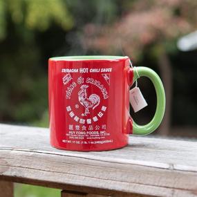 img 2 attached to 🌶️ Premium 19 oz Ceramic Mug with Large Sriracha Hot Sauce Print in Red and Green