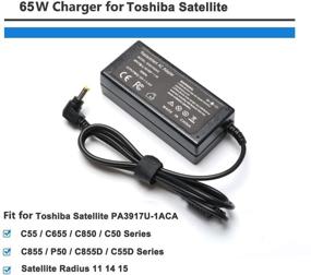 img 1 attached to 💻 65W Laptop Adapter Power Charger for Toshiba Satellite C55 C655 C850 C50 L755 C855 L655 L745 P50 C855D C55D S55; Portege Z30 Z930 Z830; Satellite Radius 11 14 15 PA3917U-1ACA Power Cord