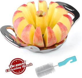 img 2 attached to 🍎 SAVORLIVING Stainless Steel Apple Slicer - 12 Sharp Blades, Thoroughly-Cut Blade Design, Pitter, Divider for Up to 4 Inches Apples