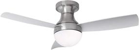 img 4 attached to 🌀 Orb Indoor 3-Blade Smart Flush Mount Ceiling Fan 44in: Sleek Design with LED Light Kit and Remote Control