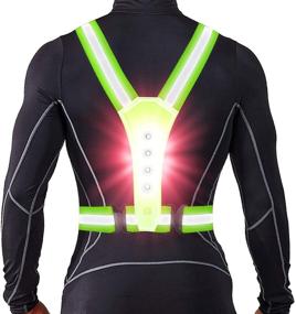 img 4 attached to 🏃 Enhance Safety with LED Reflective Running Vest - Illuminate Your Night Runs, Walks, and Bike Rides