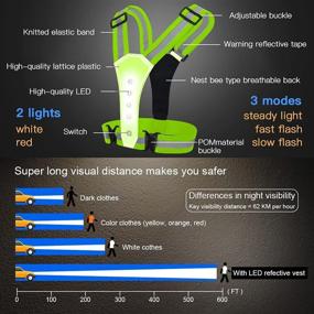 img 1 attached to 🏃 Enhance Safety with LED Reflective Running Vest - Illuminate Your Night Runs, Walks, and Bike Rides