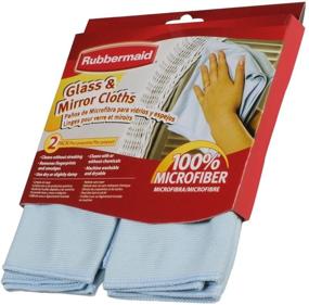 img 2 attached to 🧼 Rubbermaid 2-Pack Microfiber Glass Cleaning Cloth for Efficient Dust and Dirt Removal, Blue, Ideal for Cleaning and Polishing