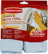 🧼 rubbermaid 2-pack microfiber glass cleaning cloth for efficient dust and dirt removal, blue, ideal for cleaning and polishing logo