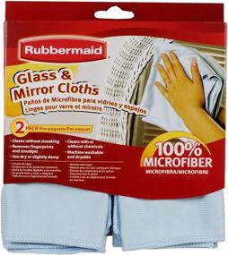 img 3 attached to 🧼 Rubbermaid 2-Pack Microfiber Glass Cleaning Cloth for Efficient Dust and Dirt Removal, Blue, Ideal for Cleaning and Polishing