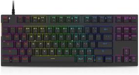 img 4 attached to ⌨️ Motospeed RGB Rainbow Backlit Gaming Keyboard- 87 Keys Illuminated Mechanical Keyboard for Mac & PC- Professional USB Gaming Keyboard (Black)