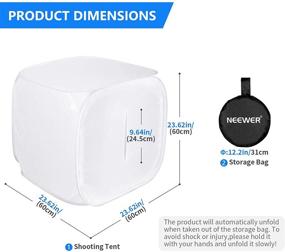 img 2 attached to 📸 Neewer 24x24 inch Photo Studio Shooting Tent Light Cube Diffusion Soft Box Kit with 4 Colors Backdrops for Photography - Enhance Your Photographic Results!