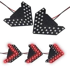 img 1 attached to 2 штуки 33 SMD светодиодные стрелочные панели LEADTOPS, мини маркерные огни для заднего зеркала автомобиля, указателя, поворотника, последовательного светодиода (красный)