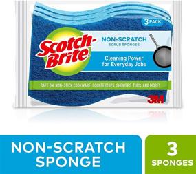 img 3 attached to 🧽 24 Scotch-Brite Non-Scratch Scrub Sponges, Extended Lifespan of 50% More Compared to Leading National Value Brand