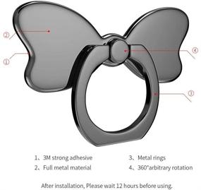 img 3 attached to PZOZ Металлическое кольцо-подставка для телефона: Идеальный держатель с максимальной стабильностью и стильный автомобильный держатель для iPhone и Samsung Galaxy - Удобное пальцевое кольцо, складной дизайн и универсальная подставка.