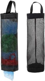 img 4 attached to 🛍️ Pack of 2 Plastic Bag Holders | Dispensers | Recycling Containers | Mesh Hanging Storage | Folding Mesh Garbage Bag Organizer | Waste Bag Storage for Kitchen