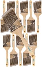 img 4 attached to High-Quality Paint Brushes - Pack of 12 3-Inch Angle Brushes