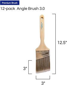 img 1 attached to High-Quality Paint Brushes - Pack of 12 3-Inch Angle Brushes