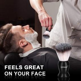 img 1 attached to 🧔 Complete Men's Shaving Kit: Safety Razor, Sandalwood Shaving Cream, Aftershave, Pre-Shave Oil, Brush, Apron Bib - Great Gifts for Him!