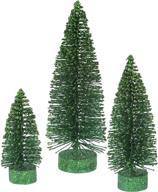 🎄 vickerman 5/7/9 inch emerald glitter oval artificial christmas tree set - unlit faux christmas tree - seasonal indoor home decor логотип