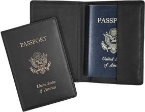 img 1 attached to 🌍 Улучшите свой опыт путешествия с органайзером документов из натуральной кожи Royce - идеальные аксессуары для путешествий с стильными обложками для паспорта.