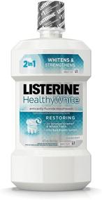 img 1 attached to Enhance Your Smile with Listerine Whitening Plus Restoring Fluoride Rinse - Clean Mint 16 oz (Pack of 2)