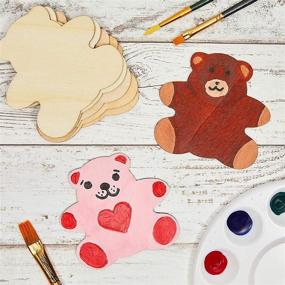 img 3 attached to 🐻 Juvale 24 Pack Wooden Teddy Bear Cutouts: Perfect for Crafts and DIY Projects (3.7 x 3.5 in)