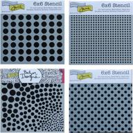 🎨 crafters workshop mixed media stencils set for arts, card making, scrapbooking - dots, bubble, polka dot, grid stencil - 6 inch x 6 inch templates - small and large circle pattern logo